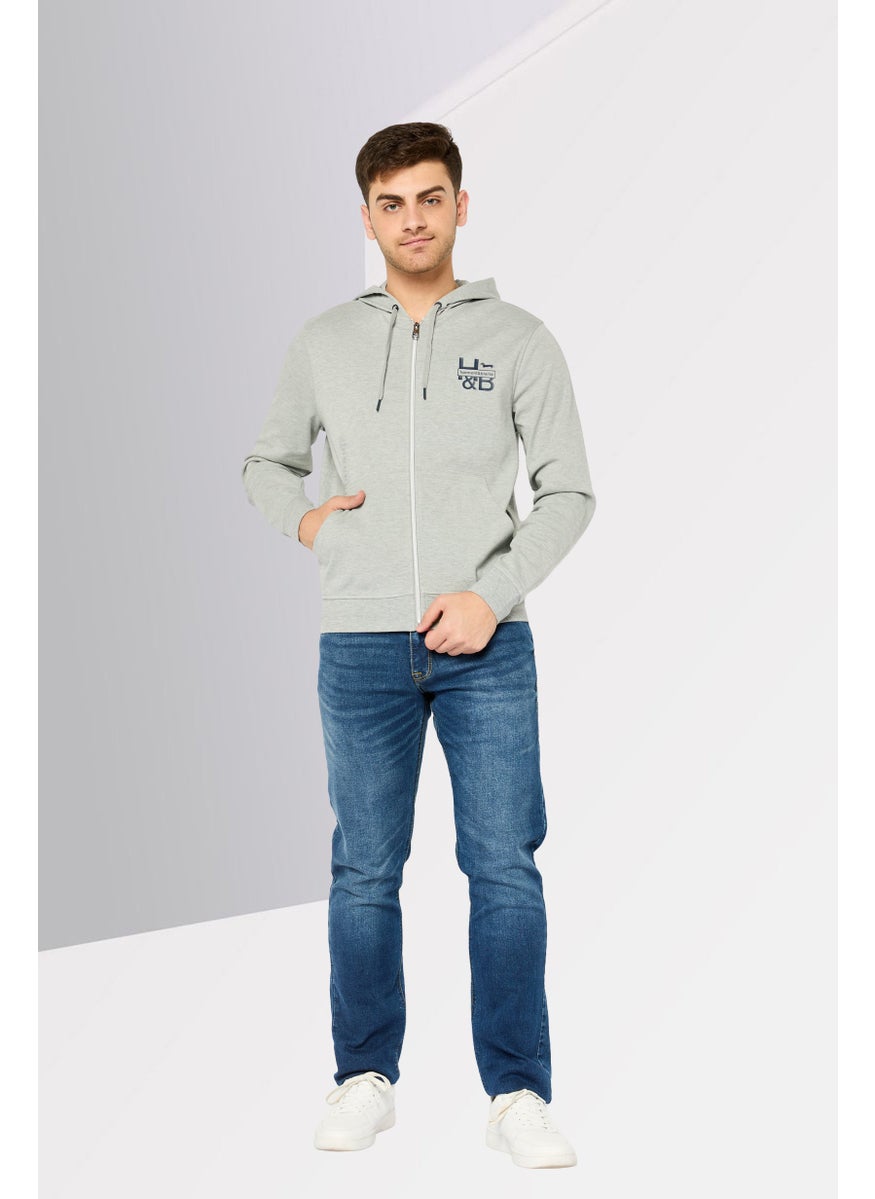 Harmont & Blaine - Men Hooded Brand Logo Long Sleeves Sweatshirt, Light Grey - Image 1