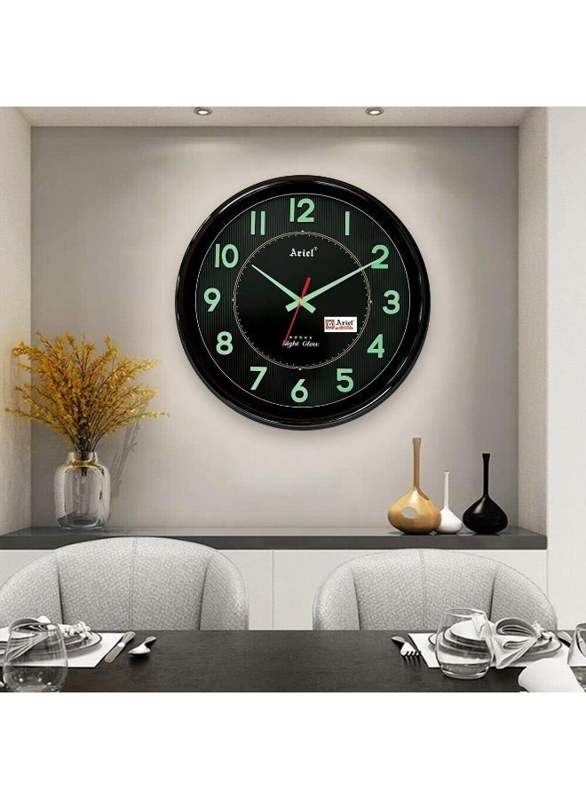 Ariel Quartz Analogue Wall Clock | Silent Sweep Movement | Night Glow Numbers | Easy-Read Dial | Home & Office Wall Decor - Image 3