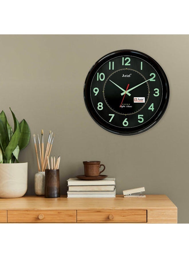 Ariel Quartz Analogue Wall Clock | Silent Sweep Movement | Night Glow Numbers | Easy-Read Dial | Home & Office Wall Decor - Image 5
