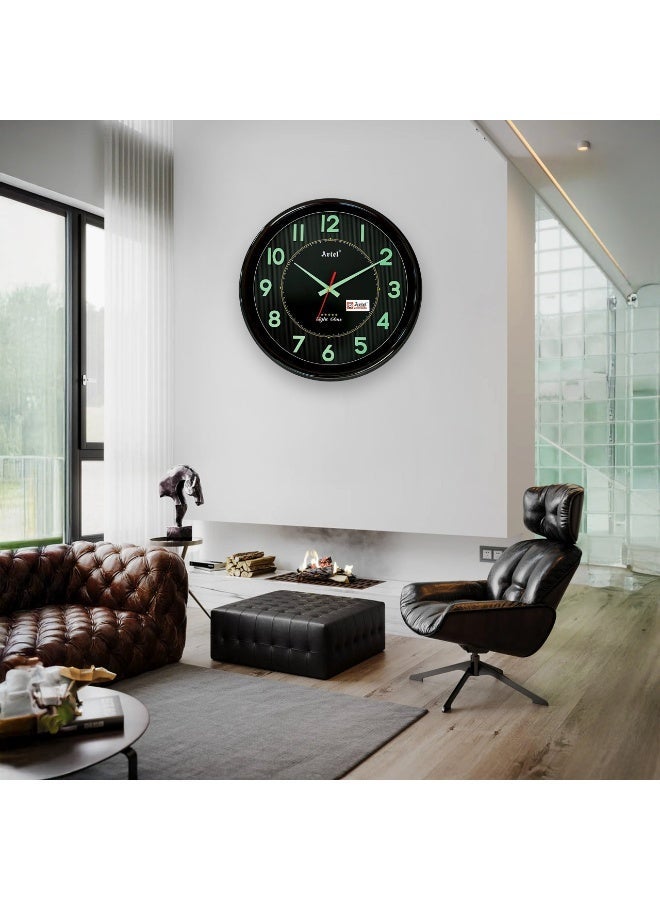 Ariel Quartz Analogue Wall Clock | Silent Sweep Movement | Night Glow Numbers | Easy-Read Dial | Home & Office Wall Decor - Image 4