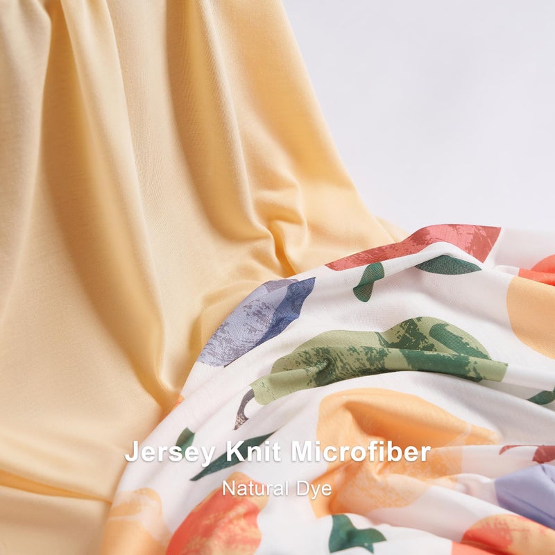 TILLYOU Baby Changing Pad Cover, Changing Table Cover for Girls Boys, Ultra Soft Breathable, 2 Pack Fruit Shadow & orangish - Image 3