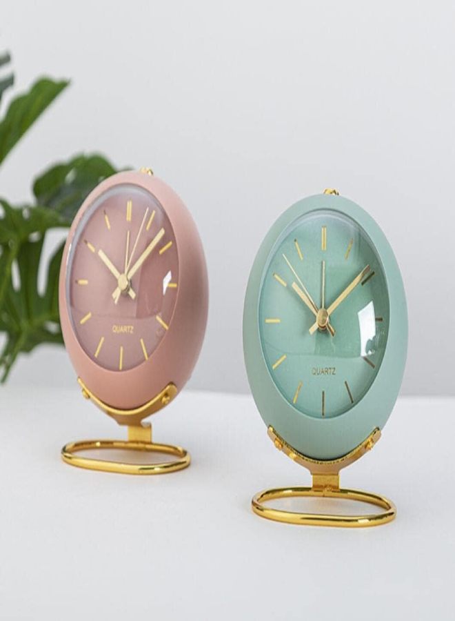 SHISEDECO Retro Silent Alarm Clock with Night Glow, Battery-Powered Compact Desk Clock for Home Office (RN- Green) - Image 3