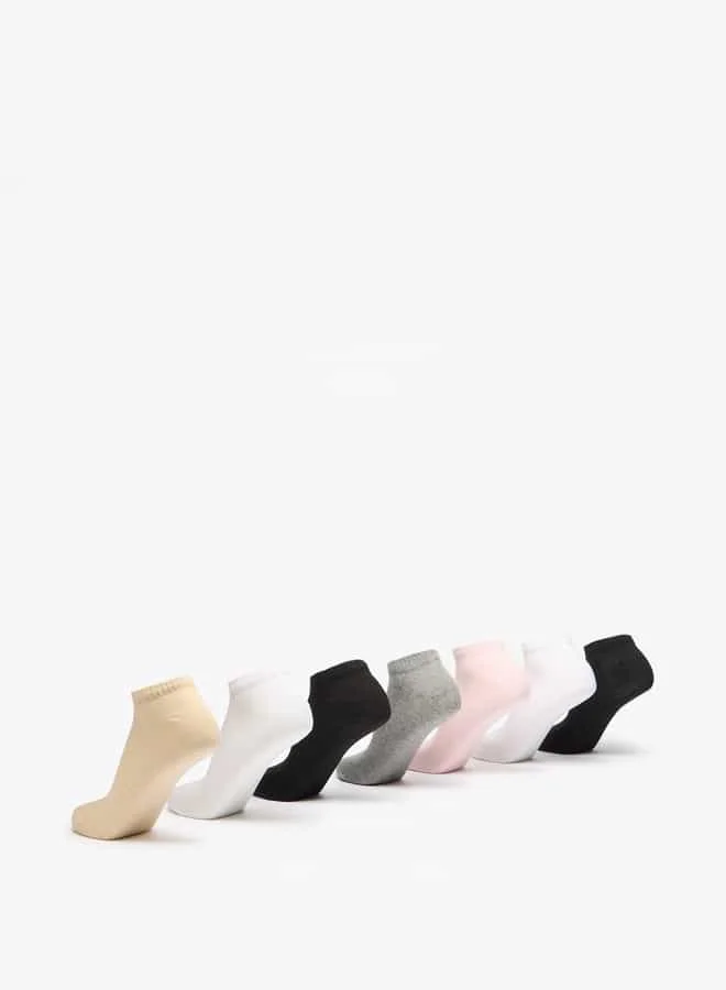 Flora Bella By Shoexpress Women Set of 7 - Solid Ankle Length Socks