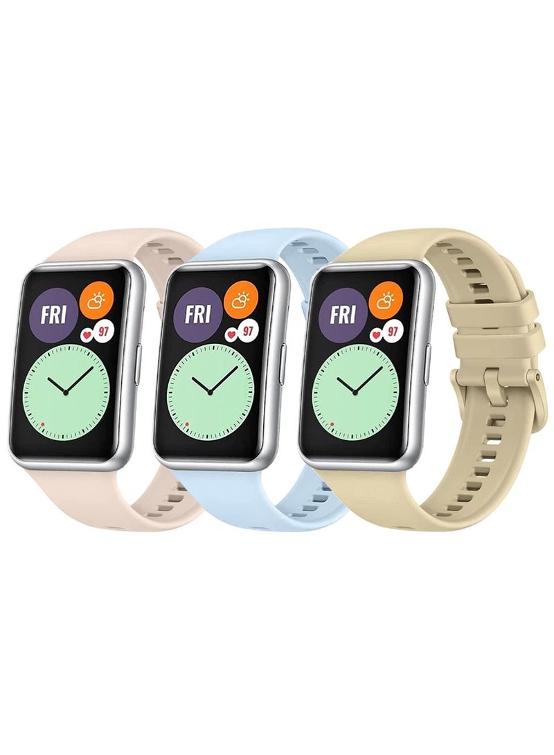 CATANES 3 Pack For Huawei Watch Fit 2 Silicone Bracelet Replacement Strap Multicolour 2(Only Compatible with Huawei Watch Fit 2) - Image 3