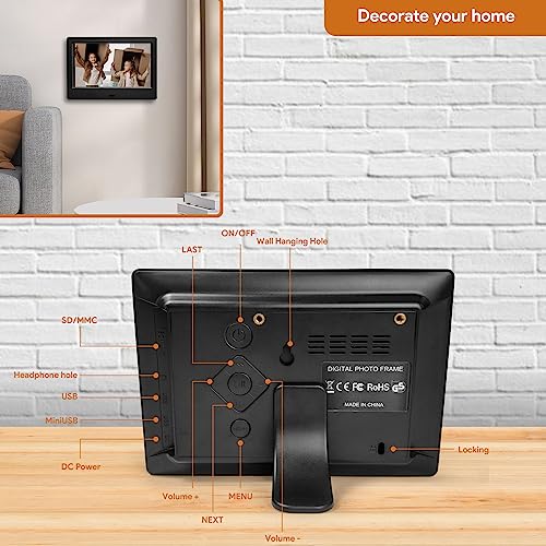 PiPivision 7 Inch Digital Picture Frame, HD Display Photo Frame, Wall Mountable Electronic Slideshow for Videos and Music - Image 5