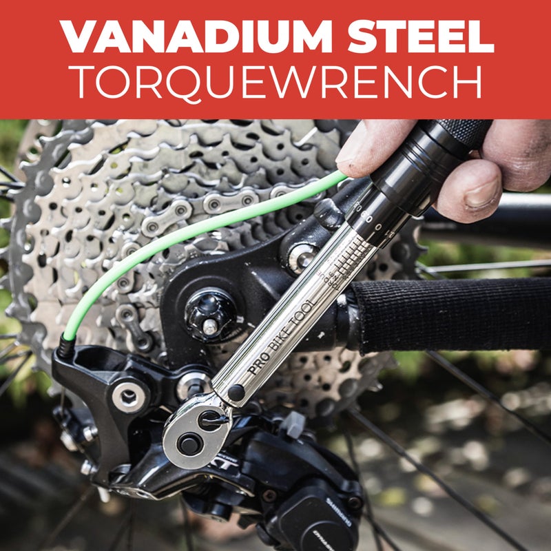 Pro Bike Tool مجموعة مفتاح عزم الدوران للدراجات PRO BIKE TOOL 1/4 بوصة - من 2 إلى 20 نيوتن متر - مجموعة صيانة للدراجات الهوائية والجبليّة - تشمل براغي ألين وتوركس، قضيب تمديد وصندوق تخزين - معتمد من ISO - Image 2