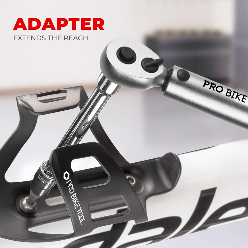 Pro Bike Tool مجموعة مفتاح عزم الدوران للدراجات PRO BIKE TOOL 1/4 بوصة - من 2 إلى 20 نيوتن متر - مجموعة صيانة للدراجات الهوائية والجبليّة - تشمل براغي ألين وتوركس، قضيب تمديد وصندوق تخزين - معتمد من ISO - Image 4