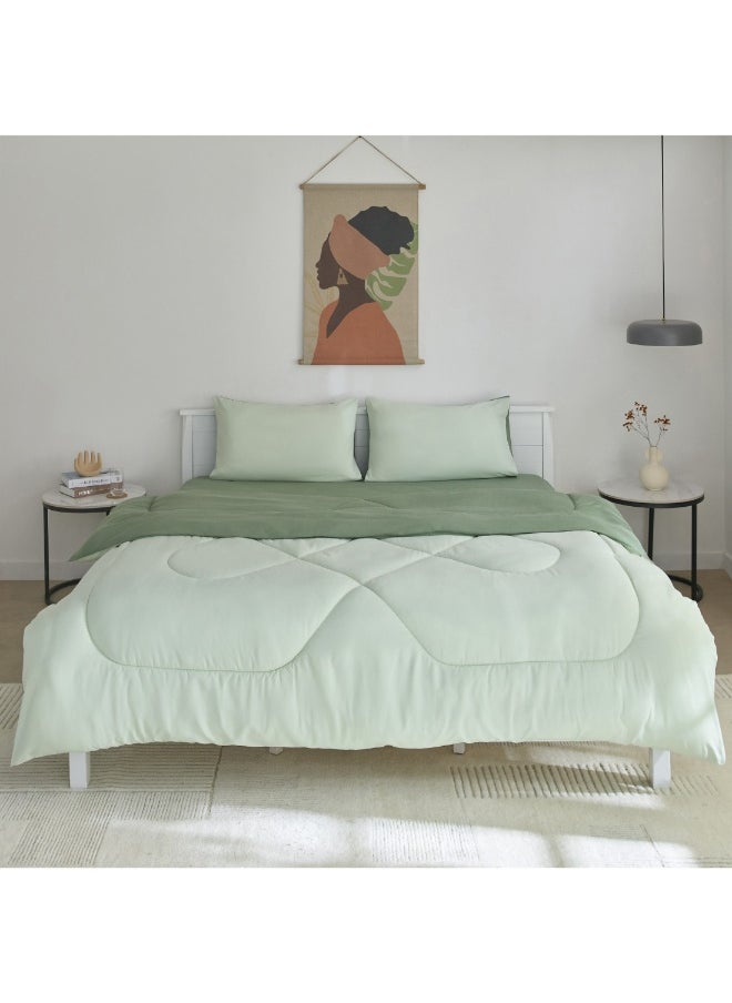 Home Box Derby 3-Piece Reversible Microfiber Queen Comforter Set 230 X 200 Cm  - Image 2