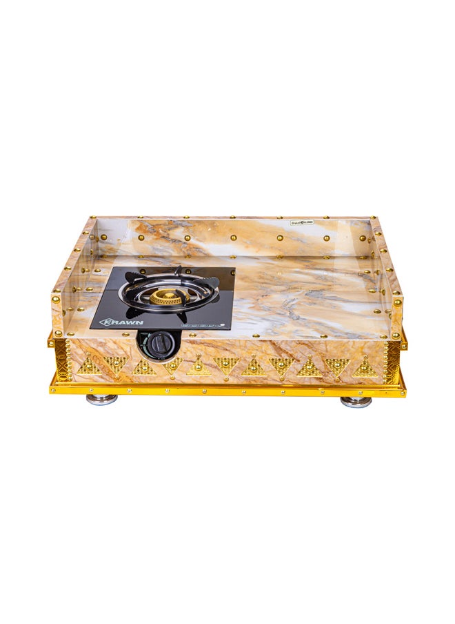 AL SANIDI Heritage wooden charcoal grill, Heating stove, Milky , Size 55*75 Cm  - Image 1