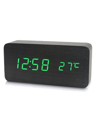 Electronic LED Digital Wooden Alarm Clock Time/ Temperature/ Date Display Desktop Clock 3 Levels Brightness Voice Control USB Charge or Battery Supply -- Black - pzsku/Z740A3B054796DDD68F49Z/45/_/1696906546/65fc9731-75d4-40bb-bd6f-6dd45ed406d0