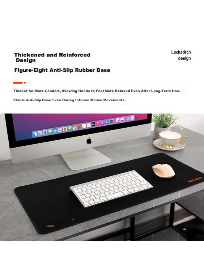 Inphic Pd100 Large Mouse Pad Gaming Esports Office Extra Large Mouse Mat Computer Desk Pad 700mm*300mm Black - Image 2