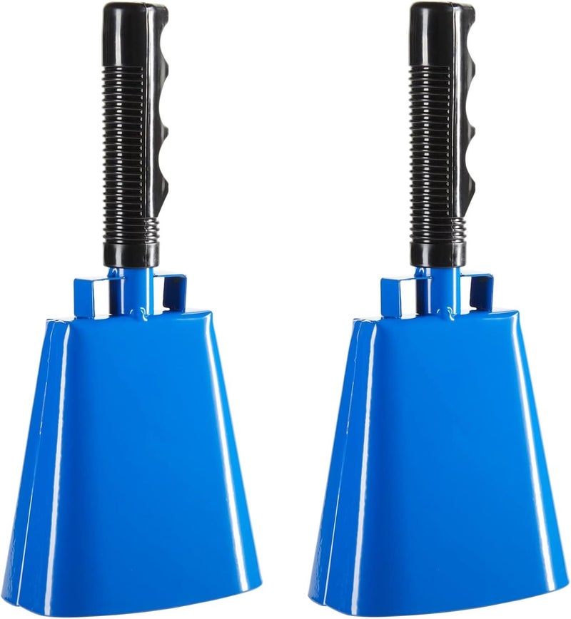 Blue Panda Cowbells for Sporting Events - 9.5-Inch Blue Cowbell with Handle, Pack of 2 - Sports Noise Makers for Football & Soccer - Image 1