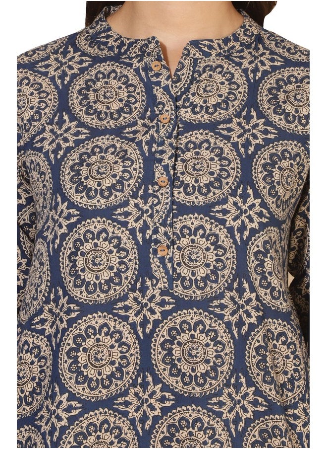 Janasya Women's Blue Cotton Ethnic Motifs Tunic with Palazzo(SET707-TU-PP-M) - pzsku/Z740A479DD0D61AB49A00Z/45/_/1737806485/551500da-6751-4ca0-b8a6-d57de48c6d99