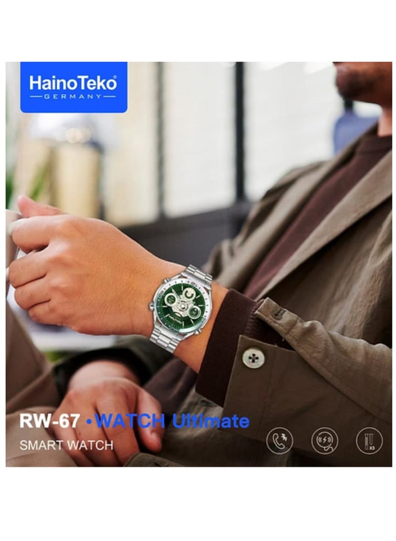 هينو تيكو ساعة ذكية RW-67 بشاشة AMOLED دائرية مع 3 أزواج من الأشرطة وشاحن لاسلكي ويمكن للساعة عرض الخريطة  - Image 3