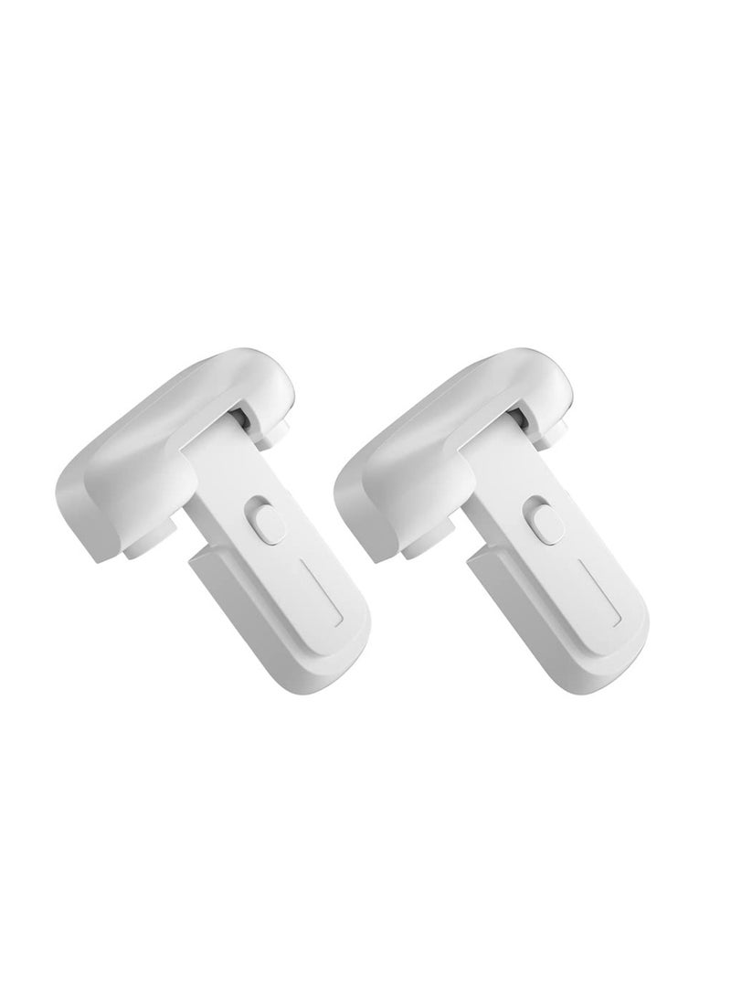 عبوتان من قفل ثلاجة آمن للأطفال، قفل باب الفريزر المقاوم للأطفال، يحمي الثلاجات بشرائط إغلاق (أبيض) - Image 5