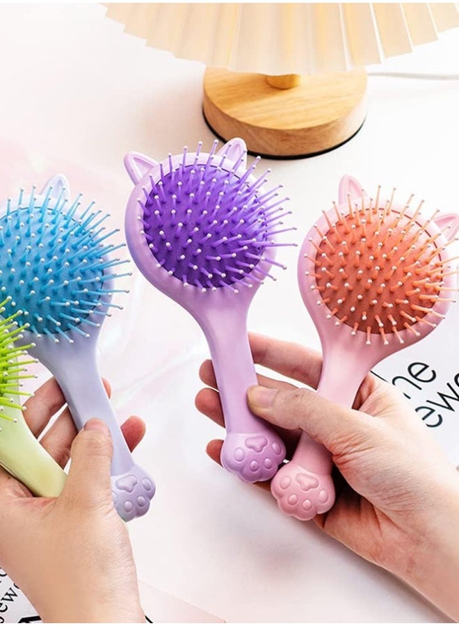 Crazy Boss Title: 2-in-1 Cat Ear Hair Brush with Mirror - Portable Mini Travel Detangling Brush for Girls - Image 4