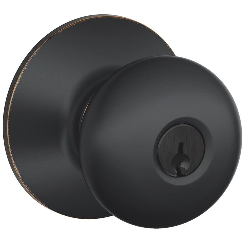 Schlage Lock Co F51Vply716 Aged Bronze  Plymouth Knob Entrance Lock