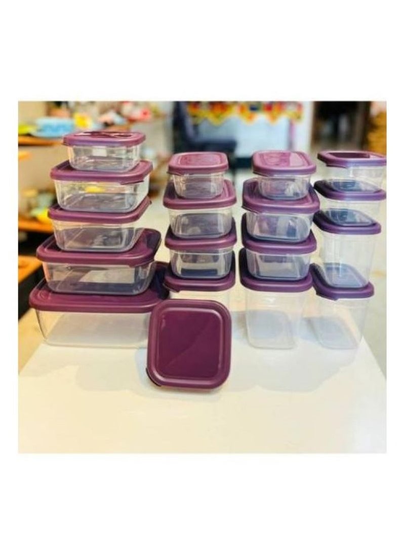 AKSA - AKSA Set Of Healthy Plastic Refrigerator Containers - 18 Pieces - Image 1