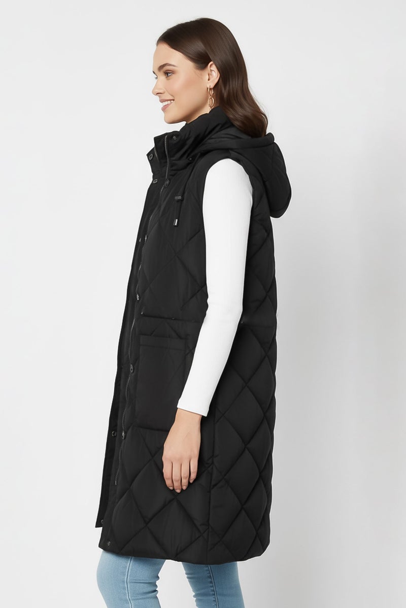 BCBGeneration Women Quilted Vest Jacket, Black - Image 3