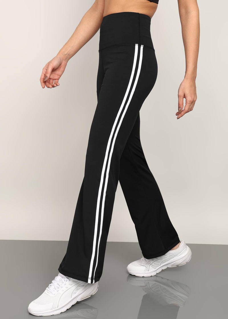 Rock Paper Scissors Premium Flare Gym Pants High Waist Stretchable Flared Leggings with Side Stripes Gym wear/Active Wear Tights Yoga Pants/Dance Womens Workout Tights Gym Tight - Image 2