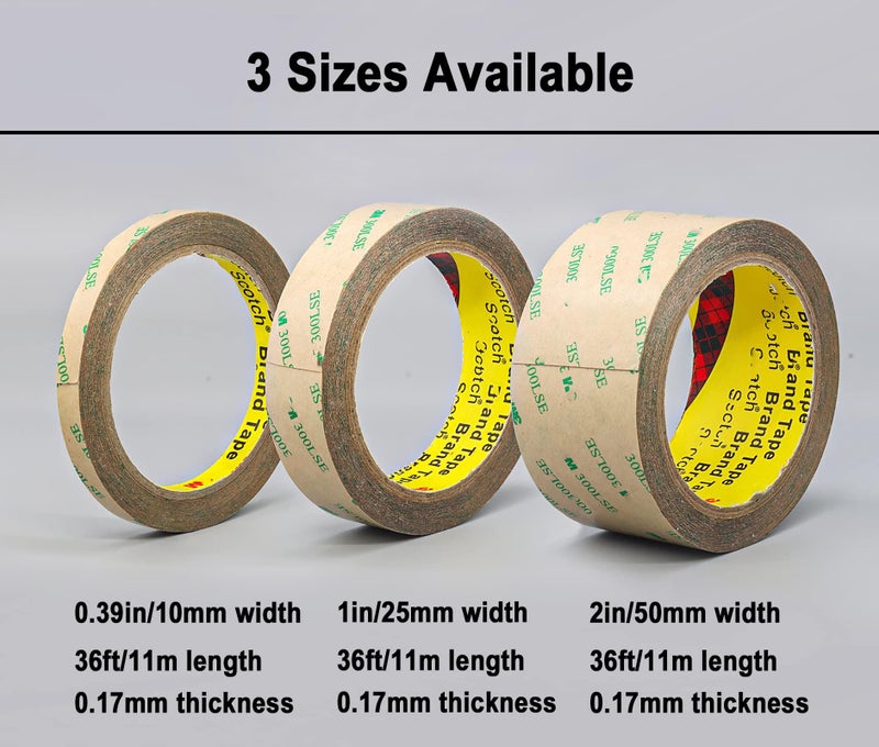 P7yaumy 0.39in x 36ft 300LSE Double Sided Tape for Scrapbook, Heavy Duty Mounting Tape, Transparent Adhesive Sticky Tape for Picture Hanging Strips, Poster, LED Strips, Art Craft - Image 2