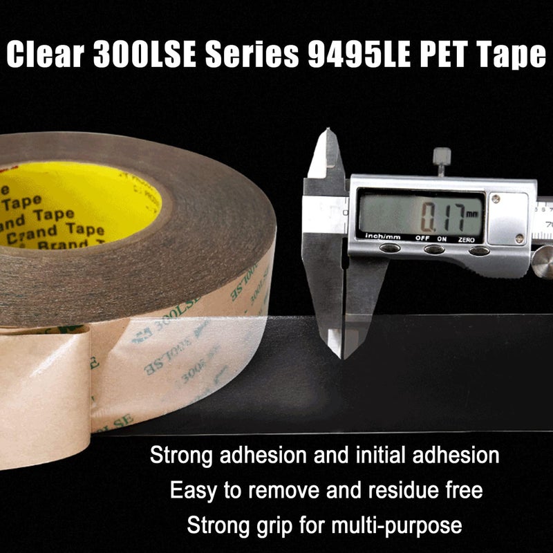 P7yaumy 0.39in x 36ft 300LSE Double Sided Tape for Scrapbook, Heavy Duty Mounting Tape, Transparent Adhesive Sticky Tape for Picture Hanging Strips, Poster, LED Strips, Art Craft - Image 4