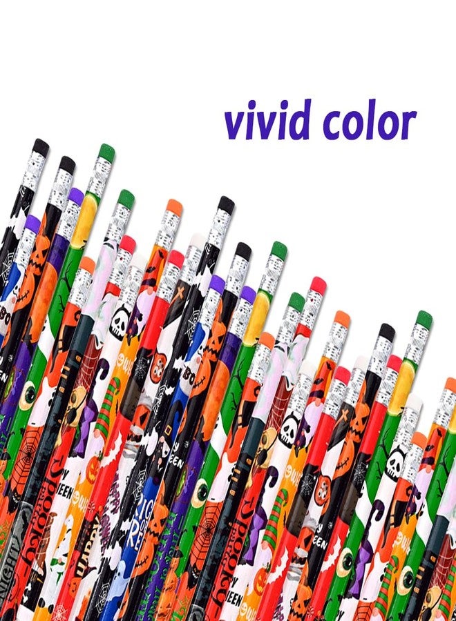 BAISDY 60Pcs Halloween Pencil, Assorted Halloween Ghost Pumpkin Skeleton Bat Spider Wooden Pencils for Office - Image 5
