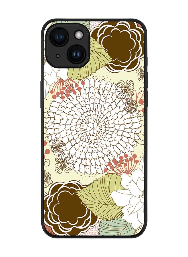 Stylizedd Cover for iPhone 15 Plus Case Rugged Black Slim fit Soft Flexible Anti Drop TPU Gel Thin Protective Phone Cases - Blooming Flower - Image 1