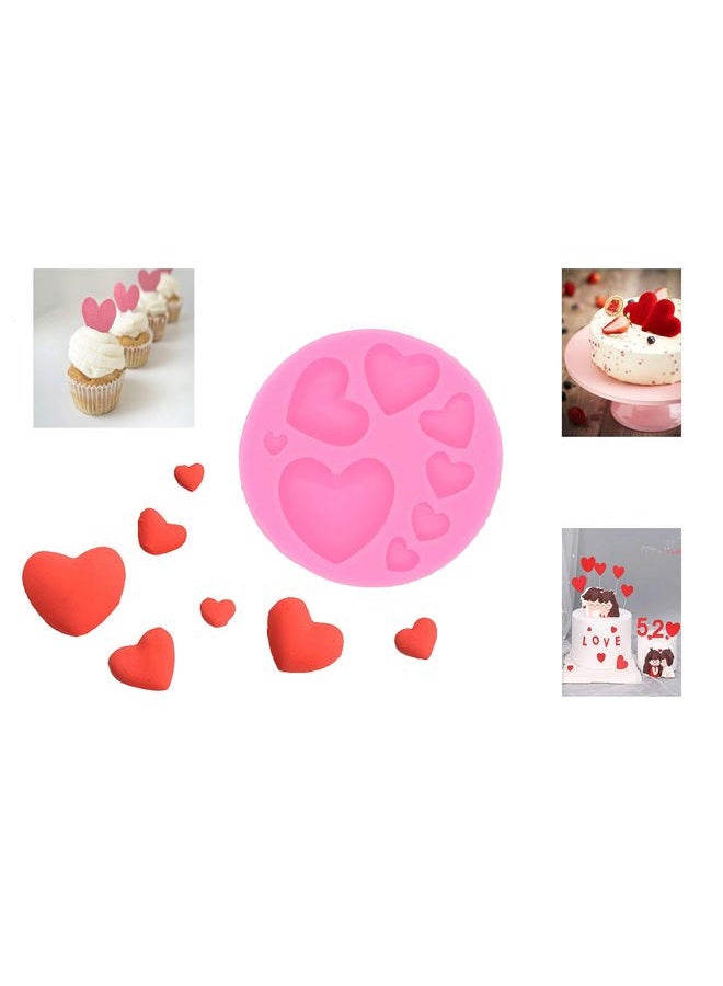 FEILIBAY 3 Pack Silicone Fondant Cake Molds, Mould, Rose Flower, Lips, Heart Shape Candy Molds Set for Chocolate Making, Cake, Valentines Day, Wedding Decoration, Polymer Clay Craft Project - Image 2