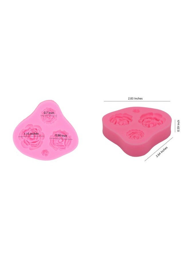 FEILIBAY 3 Pack Silicone Fondant Cake Molds, Mould, Rose Flower, Lips, Heart Shape Candy Molds Set for Chocolate Making, Cake, Valentines Day, Wedding Decoration, Polymer Clay Craft Project - Image 5
