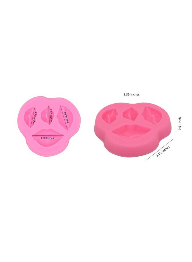 FEILIBAY 3 Pack Silicone Fondant Cake Molds, Mould, Rose Flower, Lips, Heart Shape Candy Molds Set for Chocolate Making, Cake, Valentines Day, Wedding Decoration, Polymer Clay Craft Project - Image 4