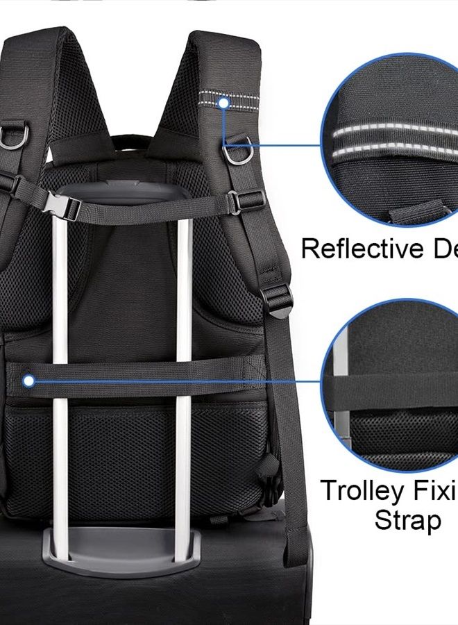 Caden Camera Backpack Professional DSLR Bag with USB Charging Port Rain Cover, Photography Laptop Backpack for Women Men Waterproof, Camera Case Compatible for Sony Canon Nikon Lens Tripod Accessories  - Image 2