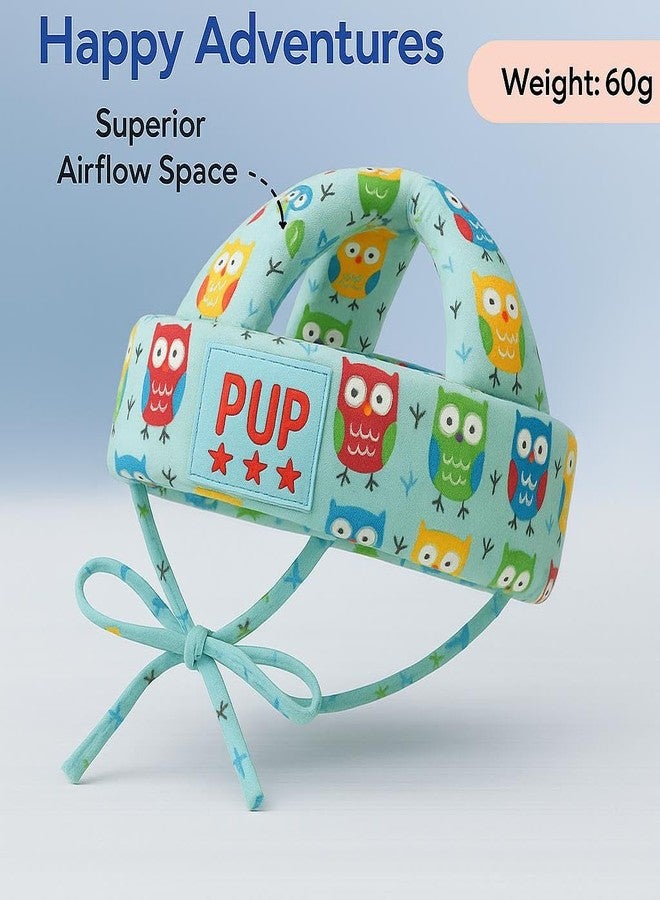 Snugnibble “Baby Safety Helmet for Infants & Toddlers | Adjustable Soft Cushion Head Protector Cap | Lightweight Baby Head Protection Helmet for Crawling & Walking”(Owl Print) - Image 3
