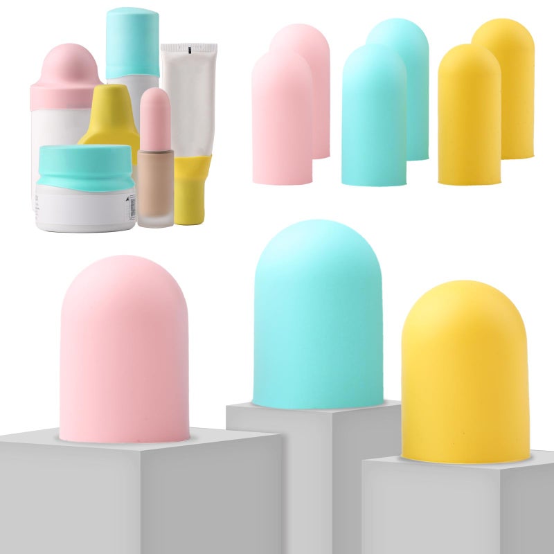 BLHLA 9 Pack Silicone Bottle Covers for Traveling, Airplane Travel Essentials for Women, Beach Vacation and Cruise Ship Travel Accessories, Travel Size Toiletries, Must Haves, Leak Proof - Image 1