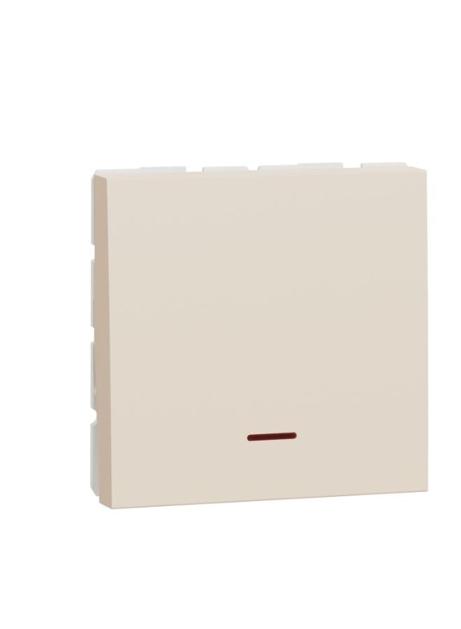 New Unica Air Conditioner Switch With Lamp 1-Way, 32 A, 2 Modules, Beige