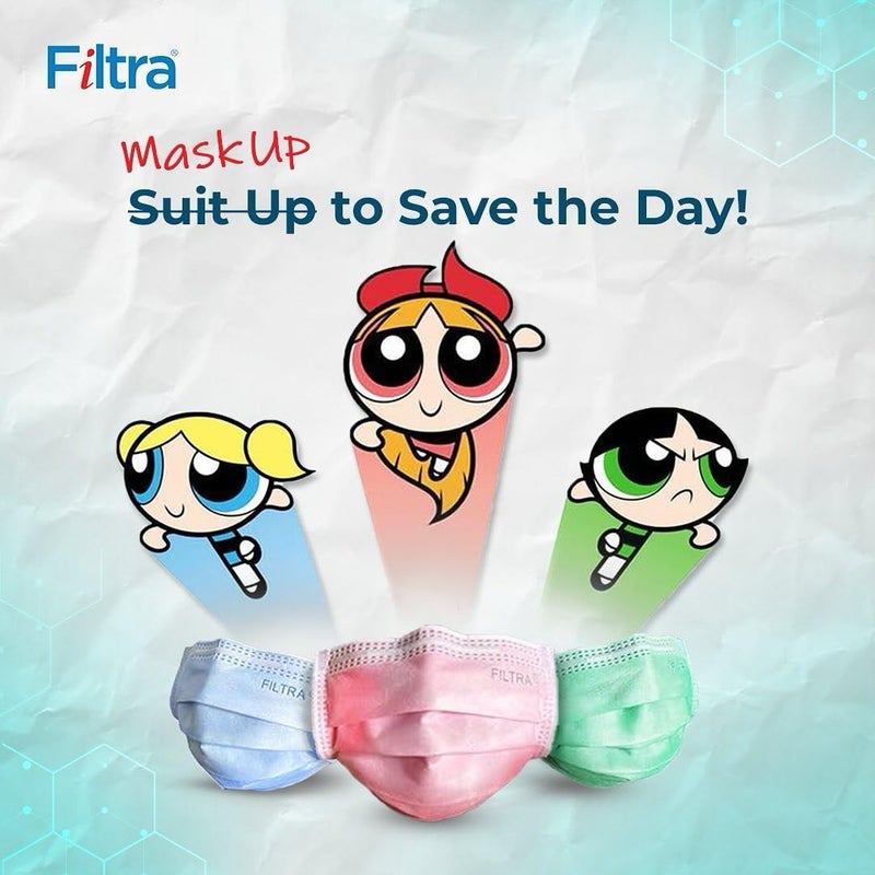 Filtra ® 3-Ply Ear Loop Kids Mask | Ages 3-18 | Kids Mask | Children's Mask | Ladies Mask | High Filtration | New extra tough courier packing | Travel Zip Lock Pouch of 20 Masks - Image 4
