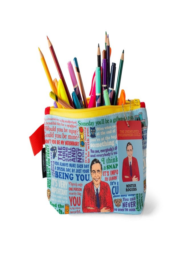 ذي أن إمبلويد فيلوسوفرز جيلد حقيبة مستر روجرز من نقابة الفلاسفة العاطلين عن العمل - حقيبة قماشية بسحاب مقاس 9 بوصات بتصميم مستوحى من ثقافة البوب، مناسبة للأقلام والأدوات ومستحضرات التجميل وأدوات النظافة الشخصية وغيرها. - Image 5