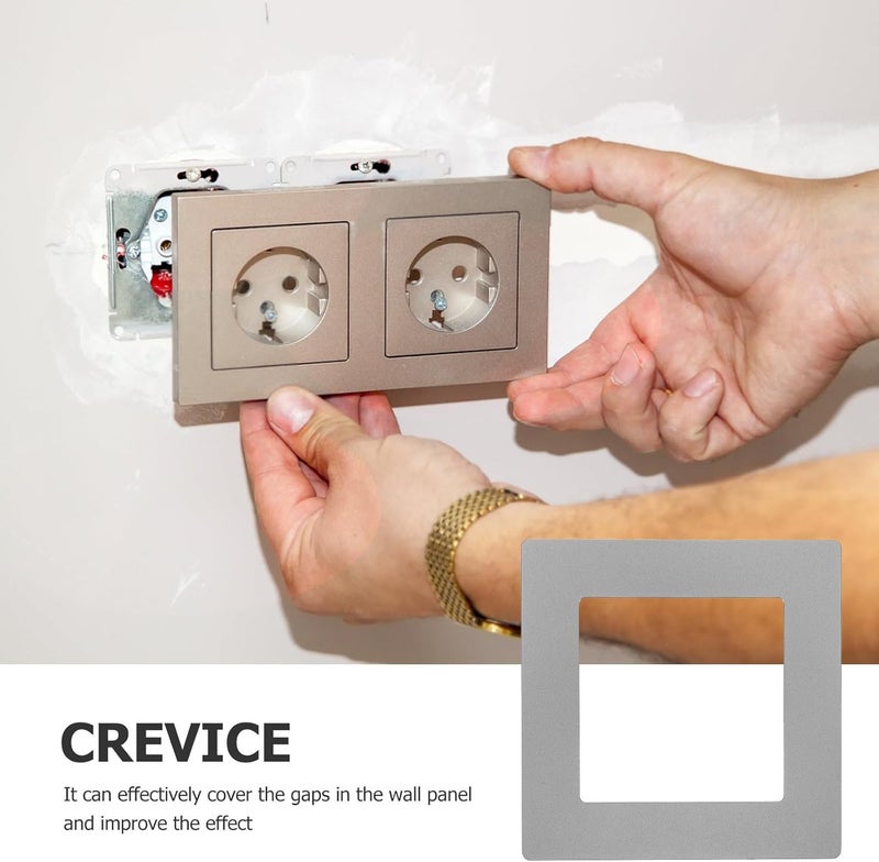 Unomor Decorative Light Wall Plate Spacer Cover Gray 86 Type Single Gang Socket Wall Plate Repair Frame for Electrical Outlet - Image 3