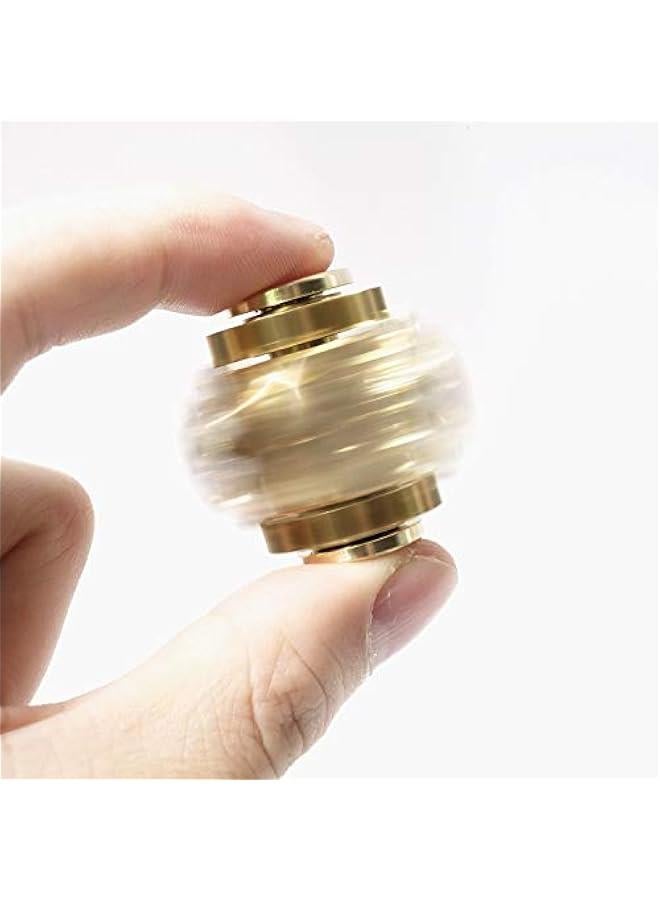 Arabest Fidget Cube Spinner, Linkage 4 Gears Figity Spin Finger Games, Metal Brass with Super Smooth Bearings, Durable Mechanics Romoveable, Small Premium Figit Toy - Gold - Image 3