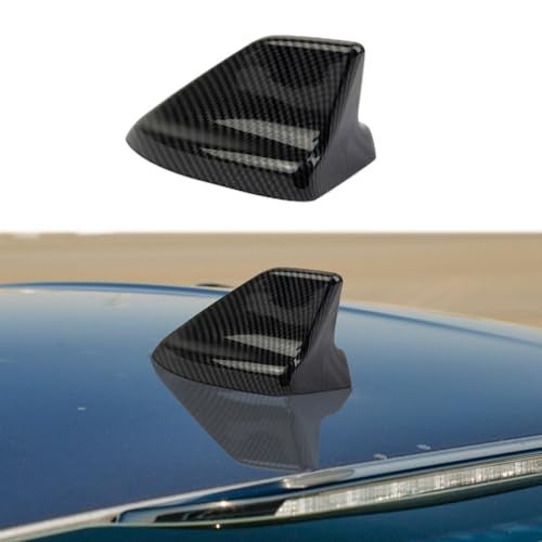 Fewshaw Carbon Fiber Style Shark Fin Shape Roof Antenna Cover Decor Trim for 2021-2025 Ford Mustang - Image 1