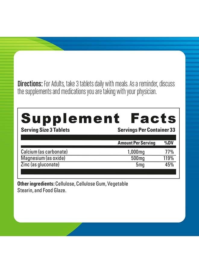 blueberry NATURALS - Calcium Magnesium & Zinc Tab 100's - Image 1