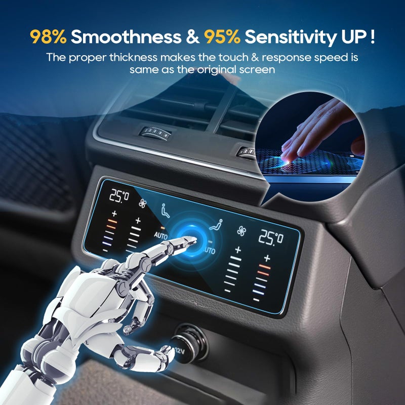 LFOTPP 2022 Auid A6 Screen Protector 2019-2022 A6 E-tron/ A7 / Q8 Screen Protector Rear Climate Display Control Touch Screen 2019-2022 A6 (C8/4K)/A7,2020-2022 Q8 Clear Tempered Glass Scratch-Proof - Image 4