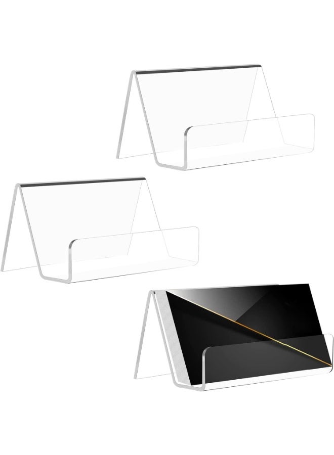 كيلا حامل بطاقات عمل أكريليك، عبوة من 3 قطع من حامل بطاقات العمل البلاستيكي الشفاف، يحمل 50 بطاقة عمل، حامل بطاقات عمل للمكتب - Image 1