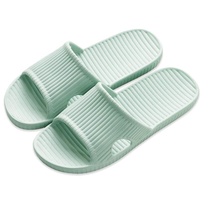 VIDSID Shower Slippers for Women Men, Quick Drying Lightweight Non Slip Open-toe EVA Travel-friendly Breathable Shoes Slide Slippers for Bathroom,House Slipper,Outdoor(Green EU40/41) - Image 1