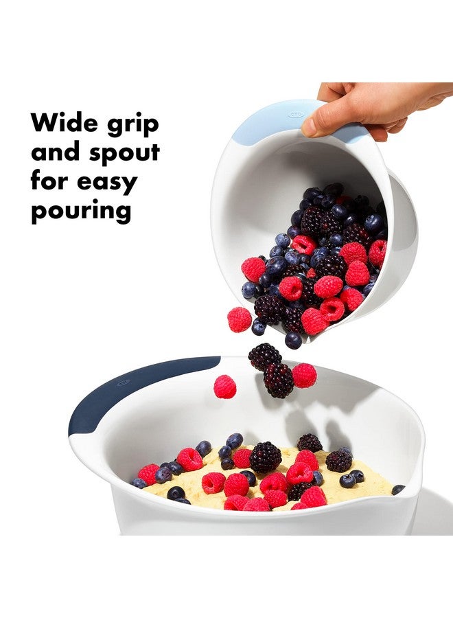 OXO OXO,plastic Good Grips 3-Piece Mixing Bowl Set - Blueberry, Jam & Seltzer Handles,4.7 LITERS, Large  - Image 2