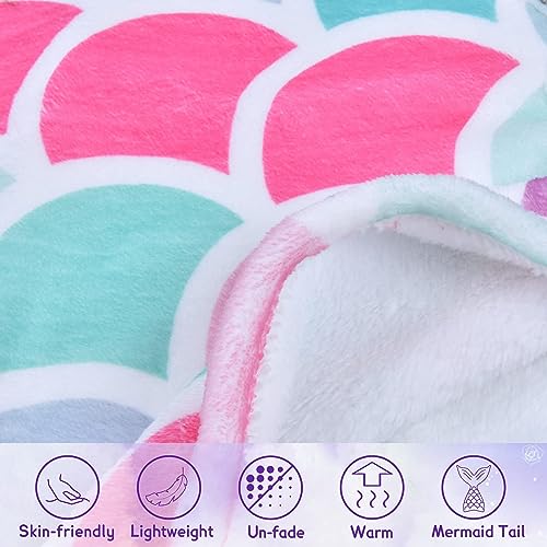 WERNNSAI Mermaid Tail Blanket – Soft Plush Wearable Mermaid Blanket for Girls Teens Cozy Flannel Snuggle Sleeping Bag Birthday Gift for Girls 55" x 24" (Pink) - Image 3