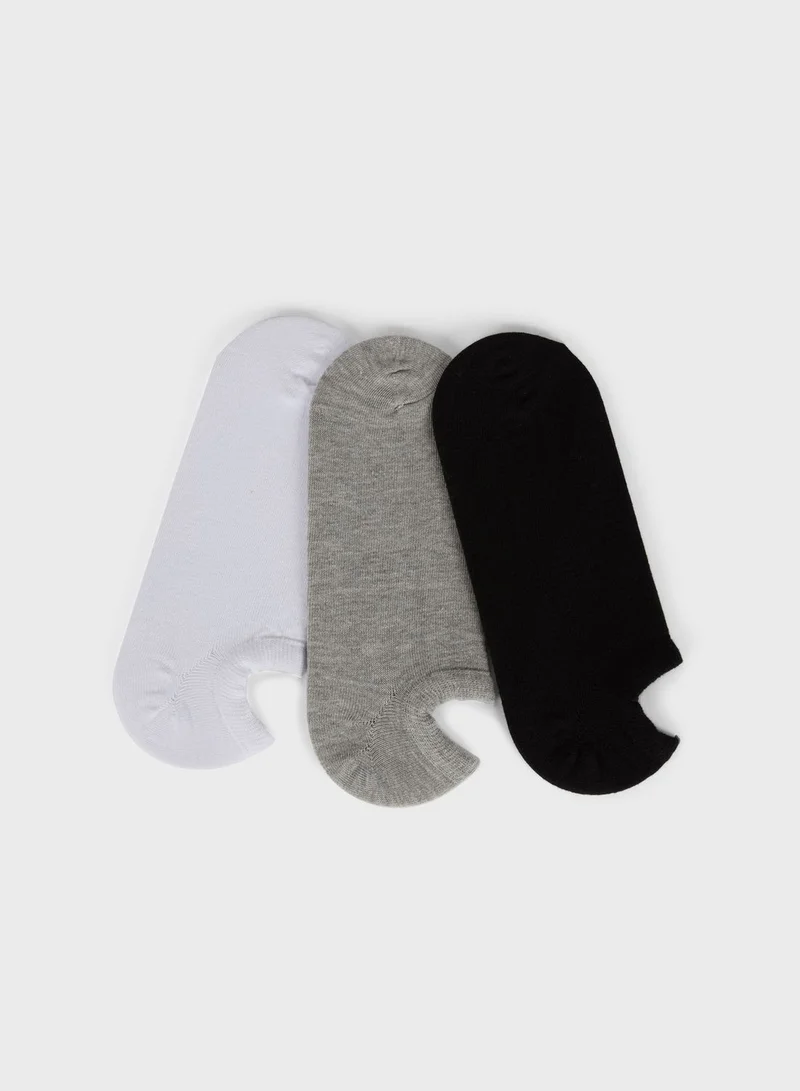 DeFacto 3 Pack Assorted Ankle Socks