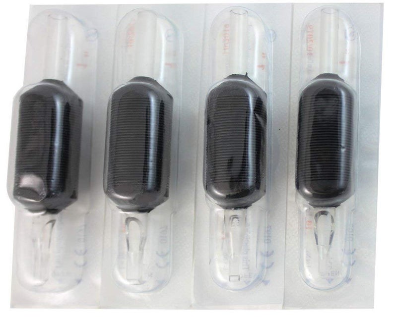 BISIBITA2 VORTEX 1.25-inch Soft Silicone Black Disposable Tattoo Tube Grips with Clear Long Tips 15pcs (9R) - Image 5