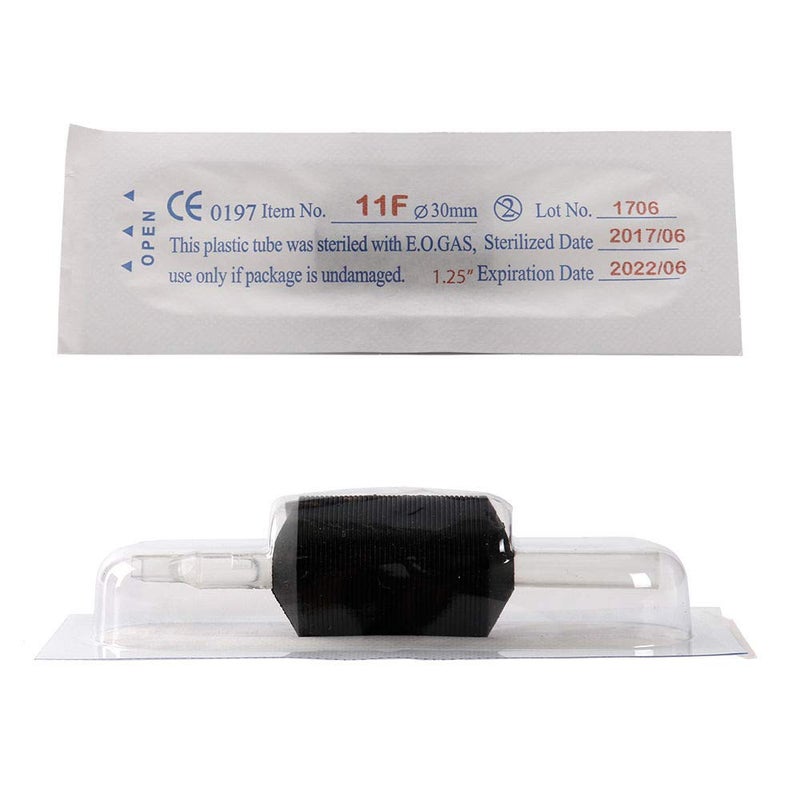 BISIBITA2 VORTEX 1.25-inch Soft Silicone Black Disposable Tattoo Tube Grips with Clear Long Tips 15pcs (9R) - Image 4