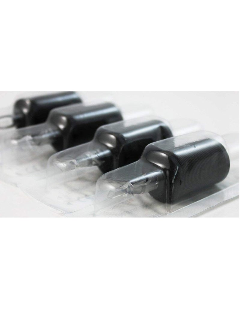 BISIBITA2 VORTEX 1.25-inch Soft Silicone Black Disposable Tattoo Tube Grips with Clear Long Tips 15pcs (9R)  - Image 2